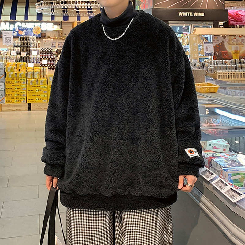 珊瑚绒保暖卫衣男女秋冬宽松大码300斤港风加绒外套情侣正肩上衣2,男装,大码上装,淘宝优惠券,粉丝福利购,淘宝优惠卷