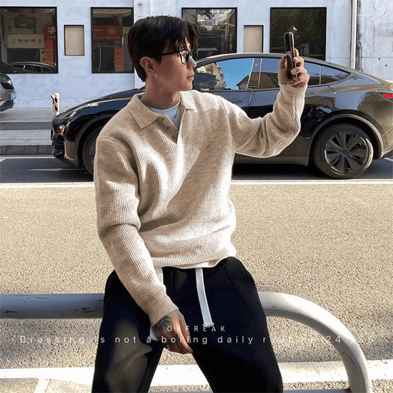 大码300斤cleanfit老钱风毛衣男