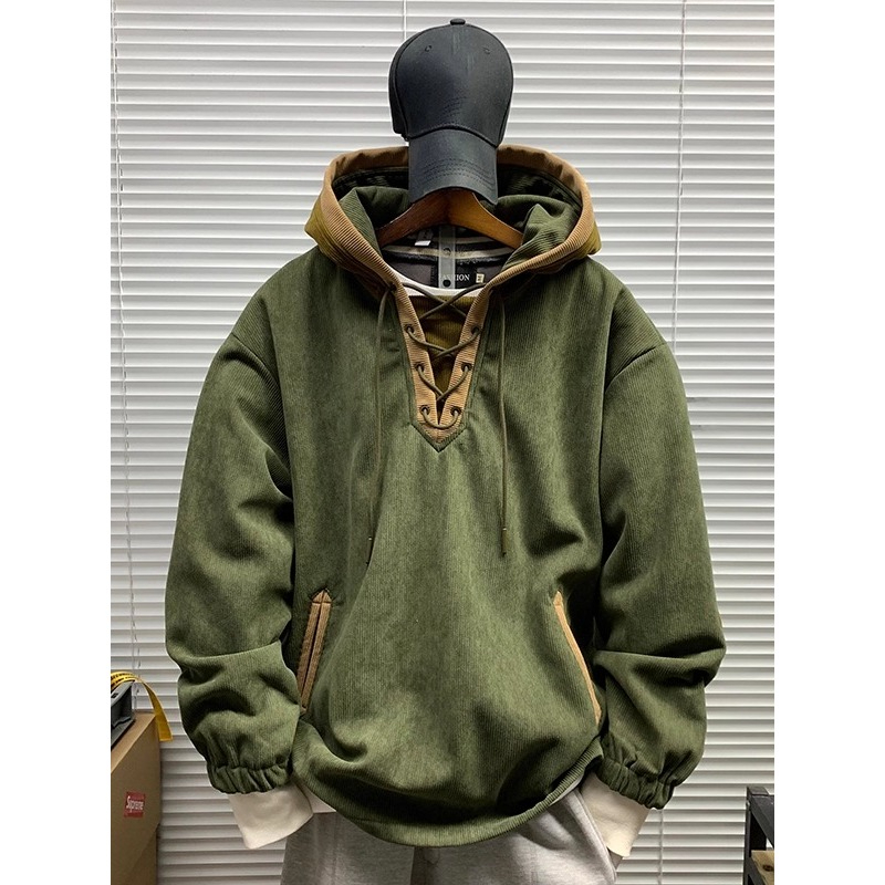 大码300斤美式复古卫衣外套