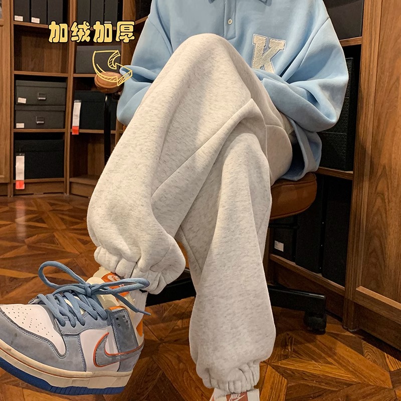 特大码300斤加绒卫裤男女装