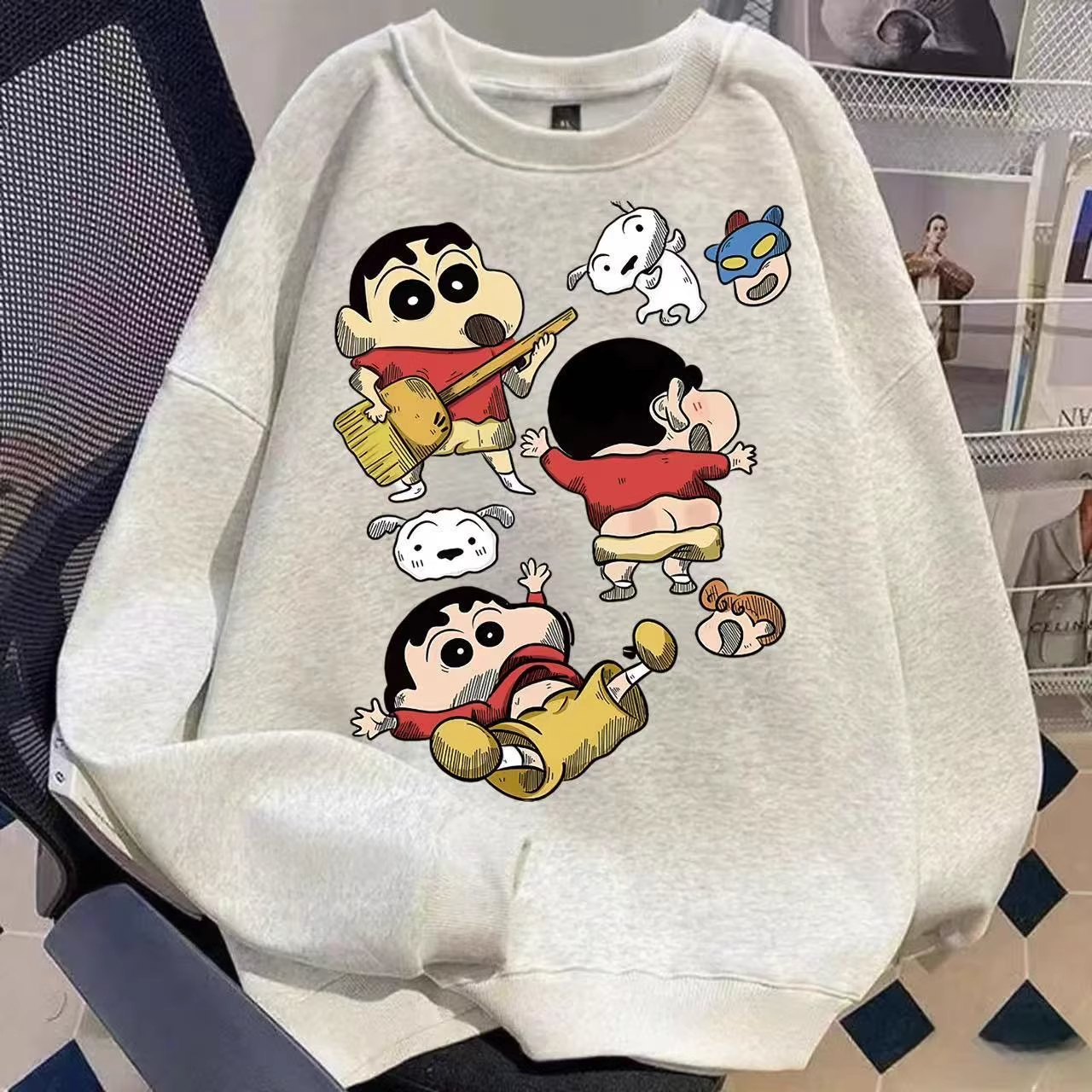 大码300斤蜡笔小新圆领卫衣男女