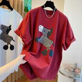 300斤纯棉短袖 T恤男女夏季 韩版 特大码 宽松百搭半袖 正肩体恤上衣服