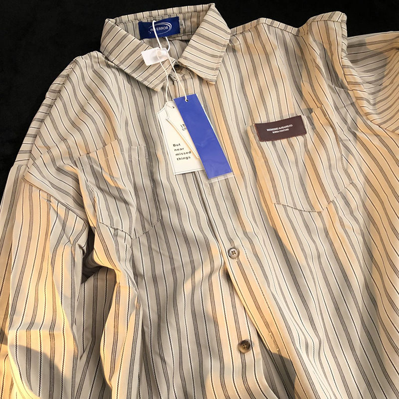 特大码300斤长袖条纹衬衫男女