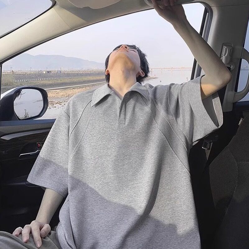特大码300斤美式重磅短袖polo衫图片