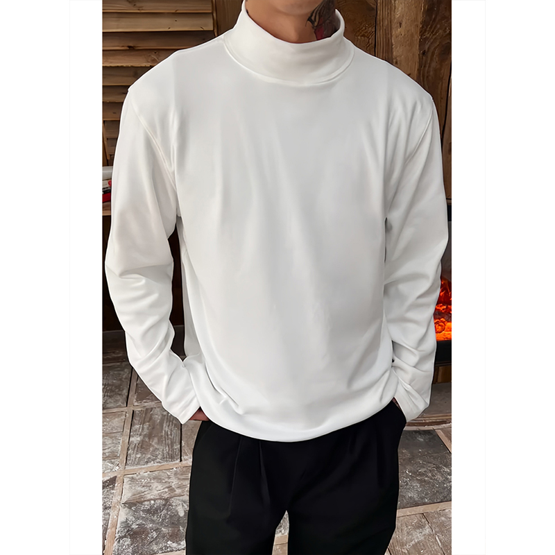 特大码300斤半高领德绒打底衫男