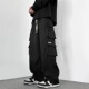 300斤工装 裤 男秋冬潮牌阔腿休闲长裤 特大码 加绒加厚直筒宽松裤 子2