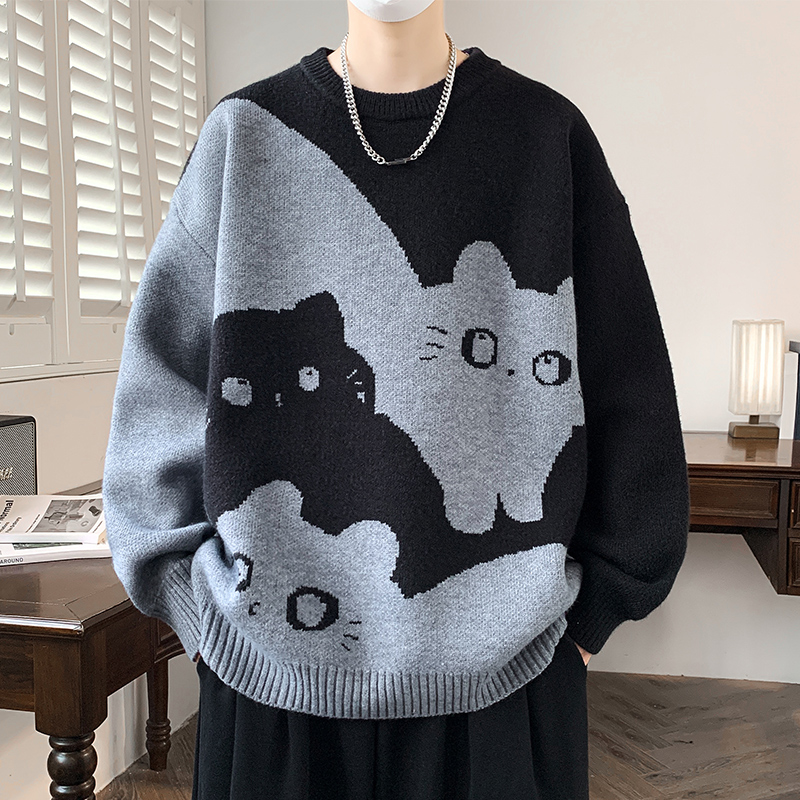 大码300斤学院风毛衣男秋冬