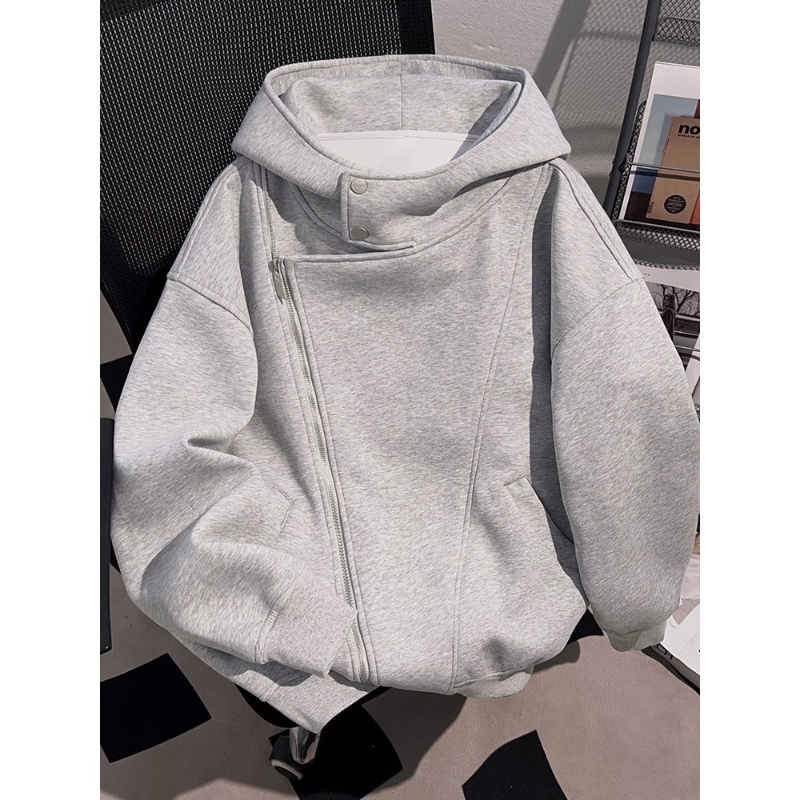 特大码300斤双拉链连帽外套秋冬