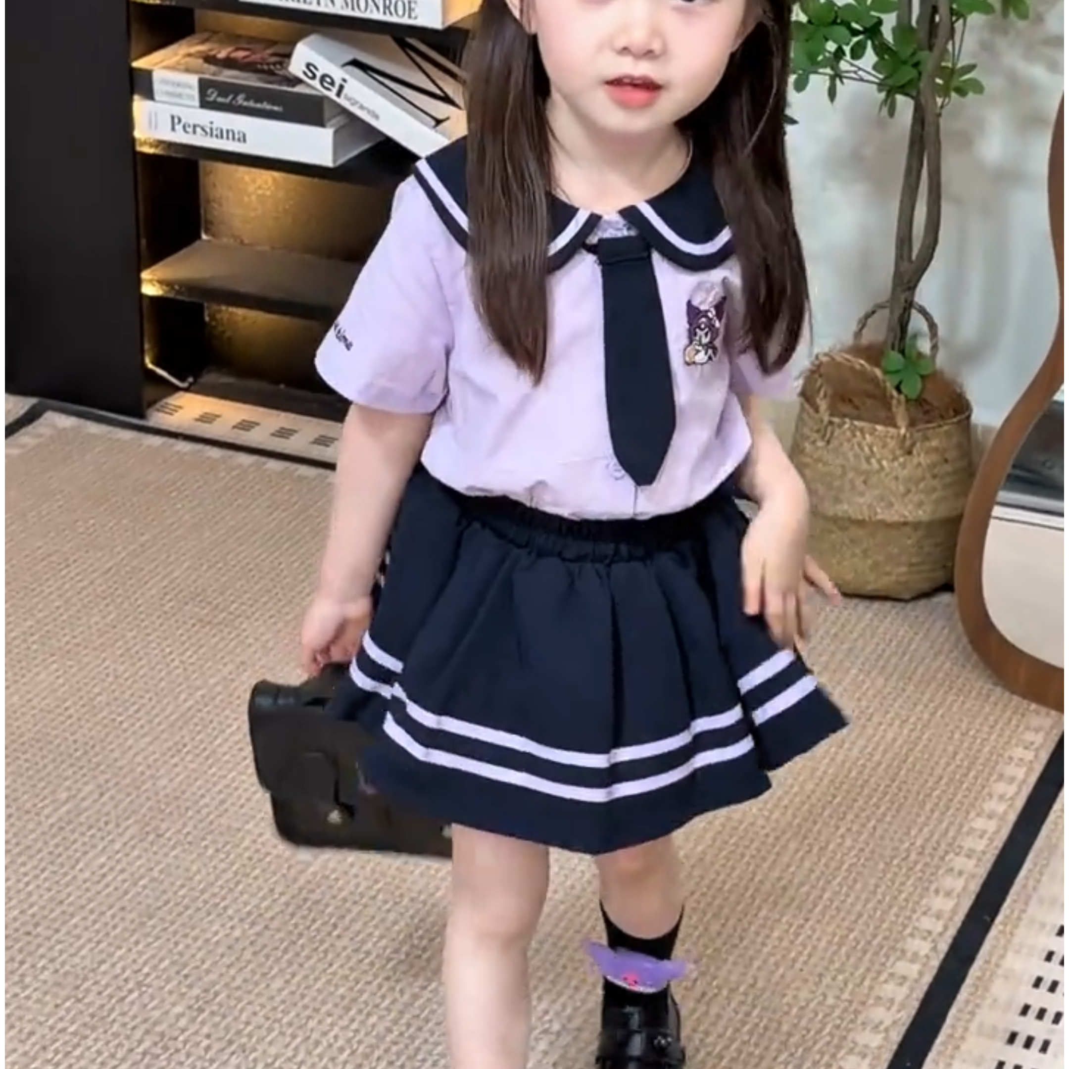 女童短袖套装夏季2026新款儿童衬衫半身裙两件套宝宝夏装薄