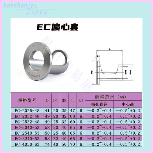U钻EC偏心套油路刀柄刀套OSL25/32/40减径套筒快速钻喷水钻变径套