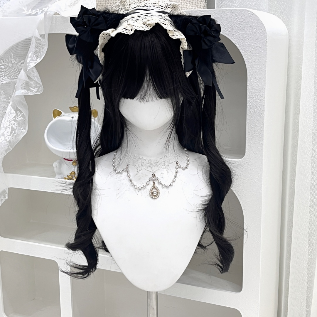 纤韵佳人假发女Lolita水波纹长卷发日常齐刘海少萝甜妹jk全头套式