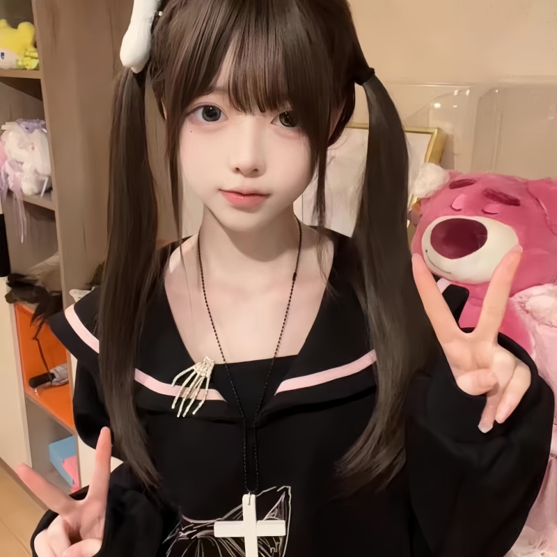 纤韵佳人假发长直发Lolita萌妹