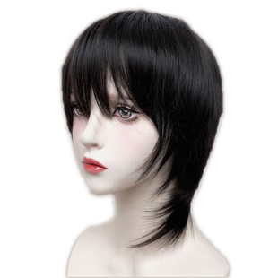 纤韵佳人狼尾假发男可扎长发日系武士头短直发鲻鱼头日常全头套式