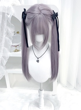 【梦幻灰紫】纤韵佳人Lolita假发女灰紫色60CM长直发甜美jk全头套