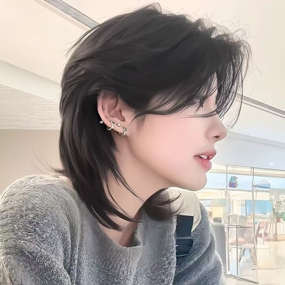 纤韵佳人假发男女日系cos狼尾武士头长发帅气网红鲻鱼头全头套式