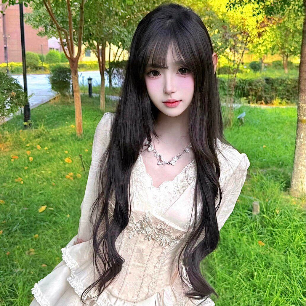 纤韵佳人假发女【扎好双马尾发货】80cm黑棕色Lolita少萝jk长卷发