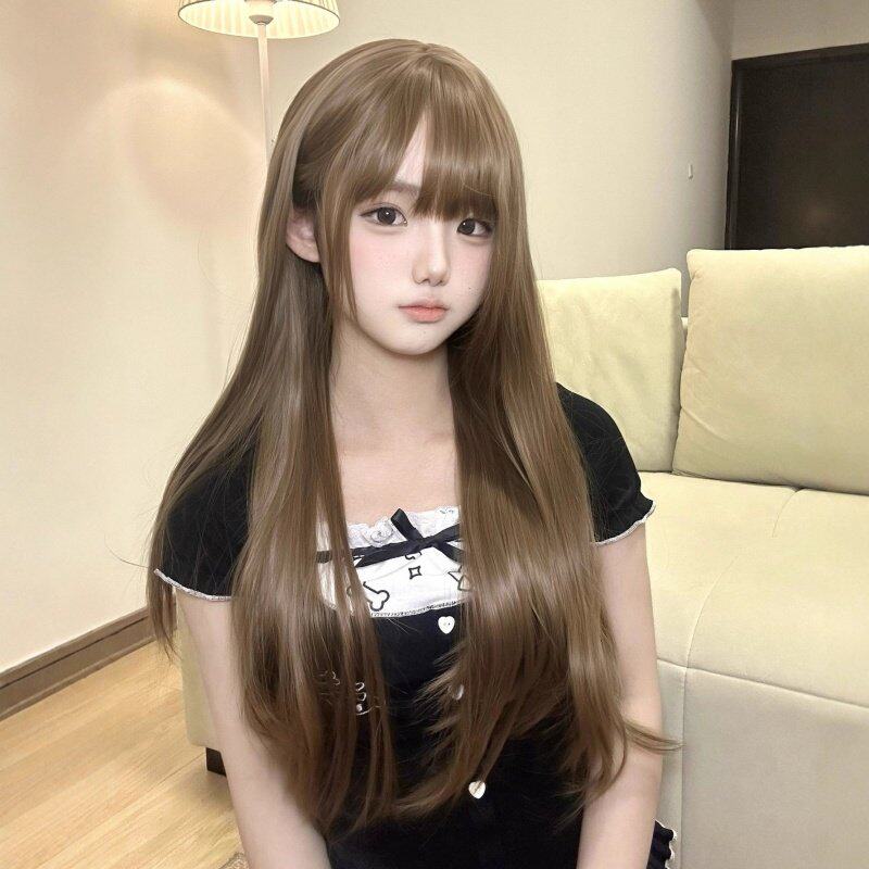 纤韵佳人假发女长发70cm长直发lolita漫画齐刘海甜美jk日系全头套