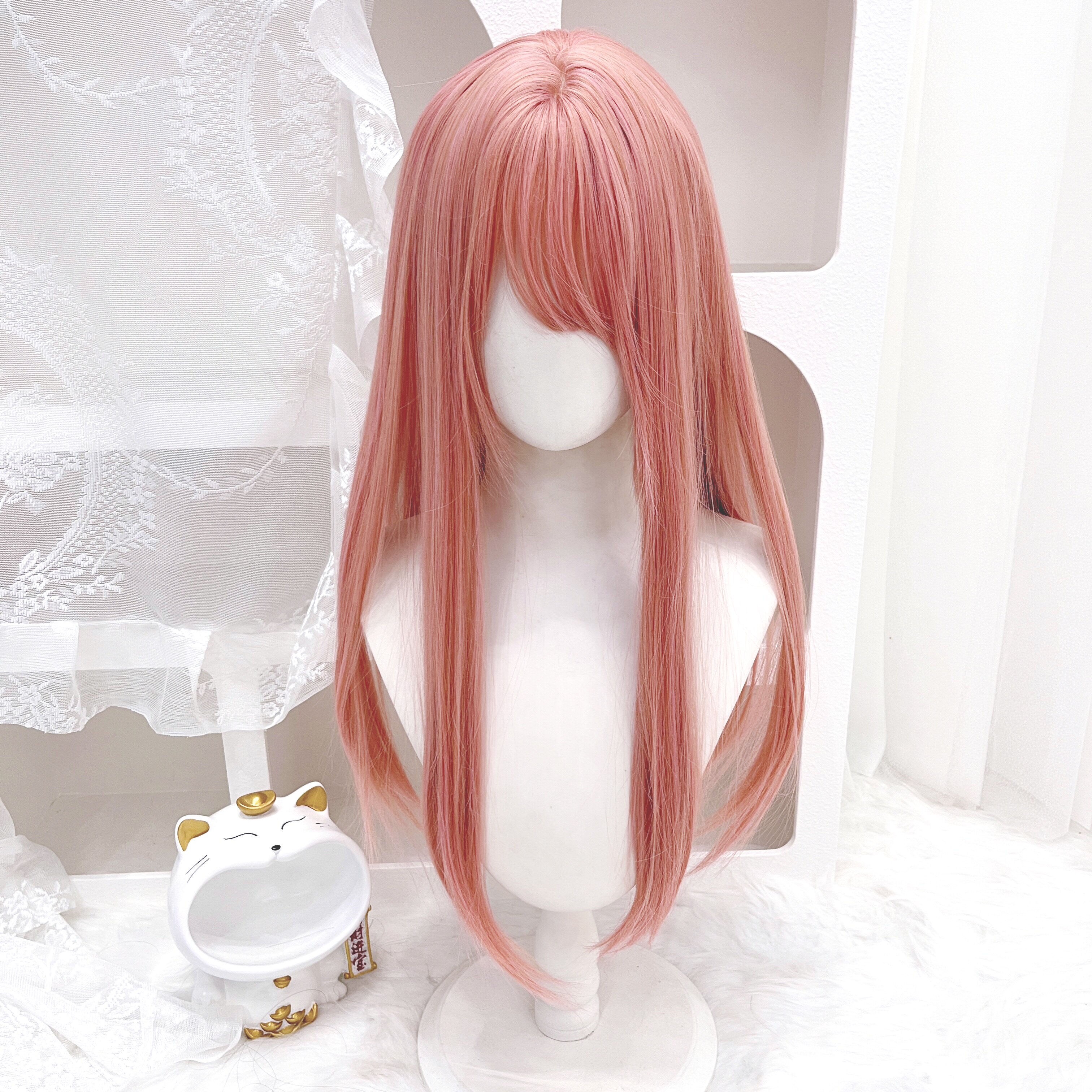 纤韵佳人假发女60cm长发日常lolita西柚粉长直发减龄甜美全头套式