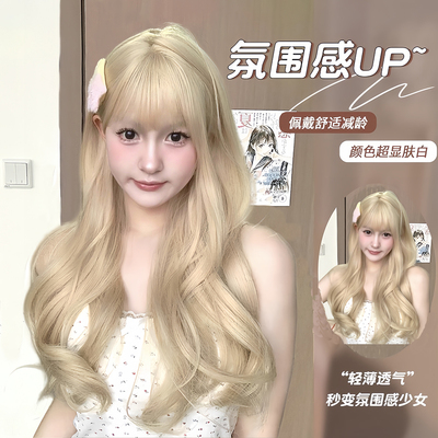 纤韵佳人假发白金色lolita大波浪