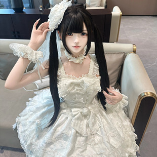 纤韵佳人假发少萝自然lolita假发齐刘海双马尾新款 黑棕色80cm直发