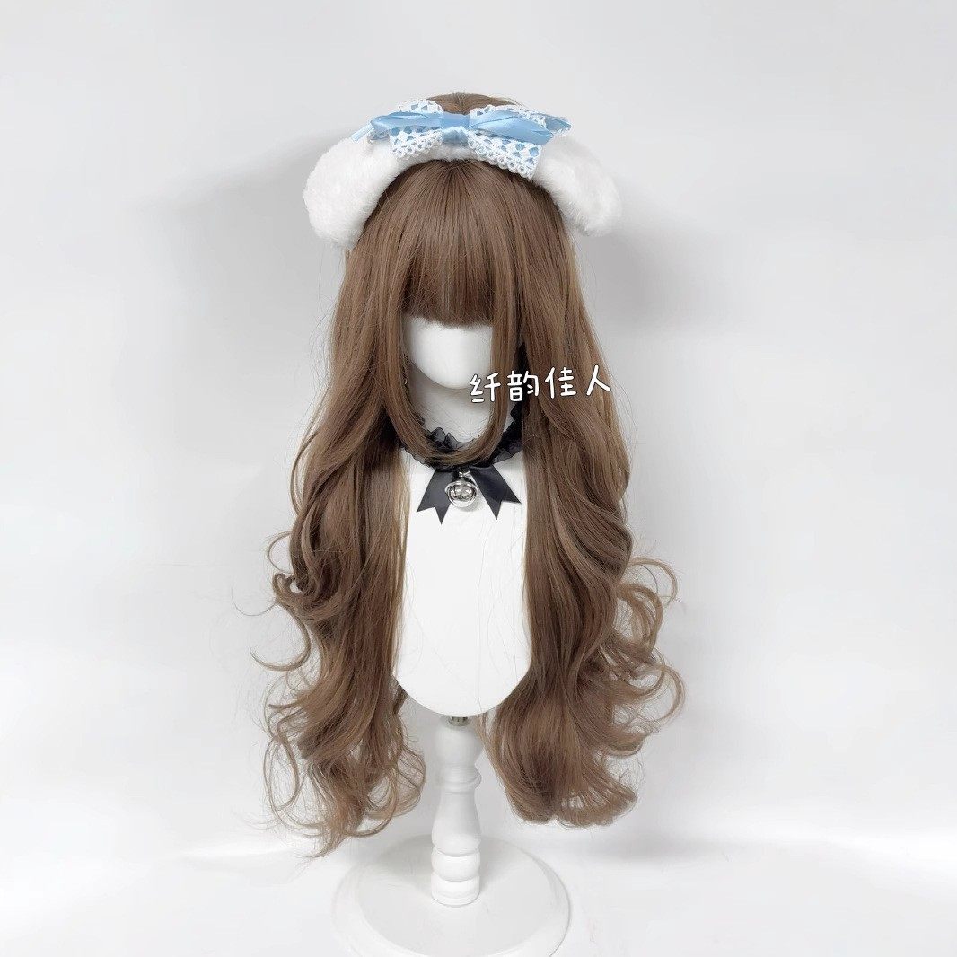 纤韵佳人全头套lolita长卷蓬松自然75CM网红少萝同款蜜茶亚麻头套