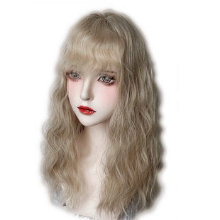纤韵佳人假发女长发羊毛卷甜美可爱白金色长卷发玉米烫新款全头套