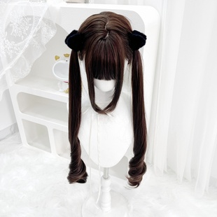 纤韵佳人全头套75cm长卷发巧克力色jk甜美减龄网红Lolita萝莉假发