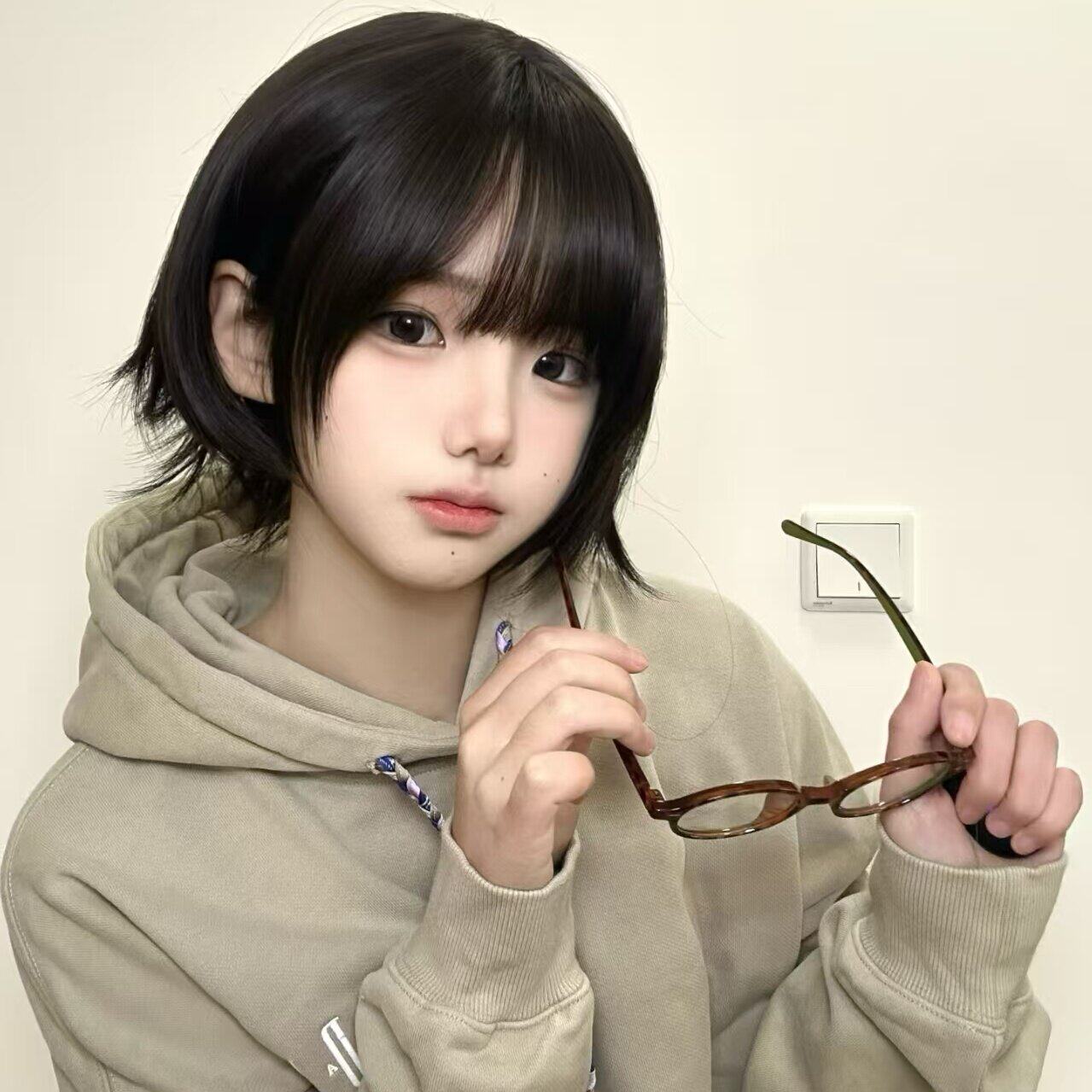 纤韵佳人假发全头套层次短发hanni同款少女感bobo头自然整顶假发