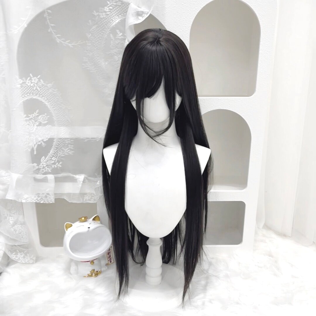 纤韵佳人假发女80cm长直发Lolita双马尾黑棕色jk甜美减龄全头套式