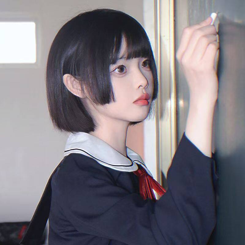 纤韵佳人假发女30cm短发公主切时尚波波头甜美jk自然减龄全头套式