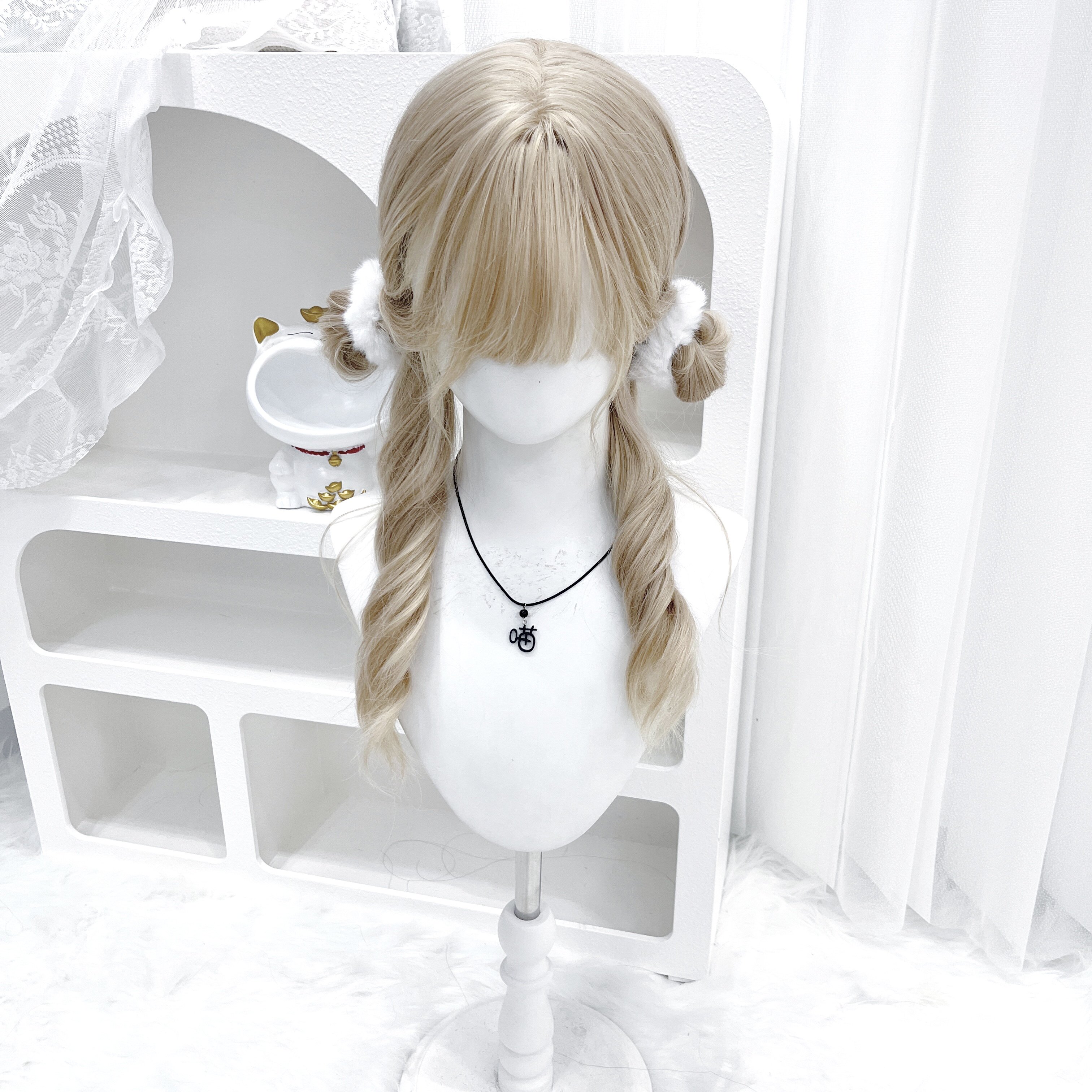 【呆萌少女】纤韵佳人假发白金色水波纹长卷发少萝Lolita全头套女
