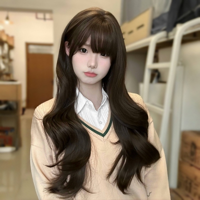 纤韵佳人假发女长发网红冷棕色