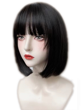 假发短发自然少女全头套舒适透气