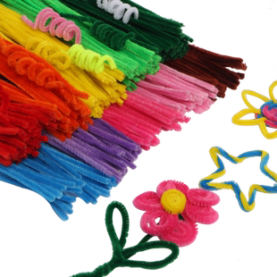 扭扭棒百合花花束手工制作装饰品自己做diy材料包毛根绒花妞妞棒