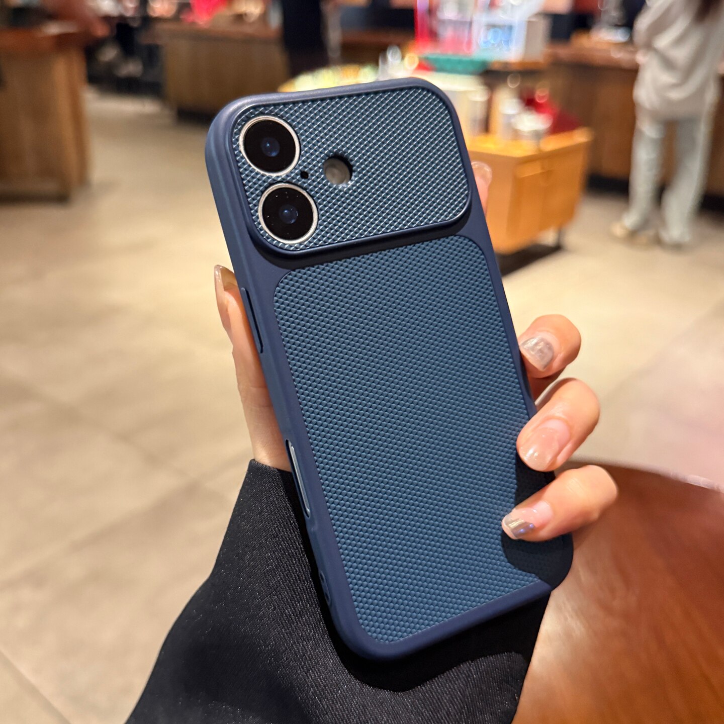 高级感钻石纹素皮适用苹果17手机壳iphone16promax新款秒变17大视窗镜头15pro深蓝13por简约纯色14保护套男士