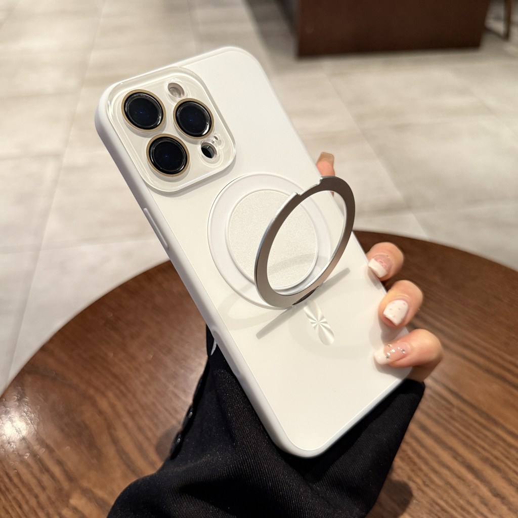 AG磨砂适用iPhone16ProMax磁吸手机壳苹果15Pro新款旋转支架14保护套全包镜头magsafe无线充电13纯色Plus硬壳