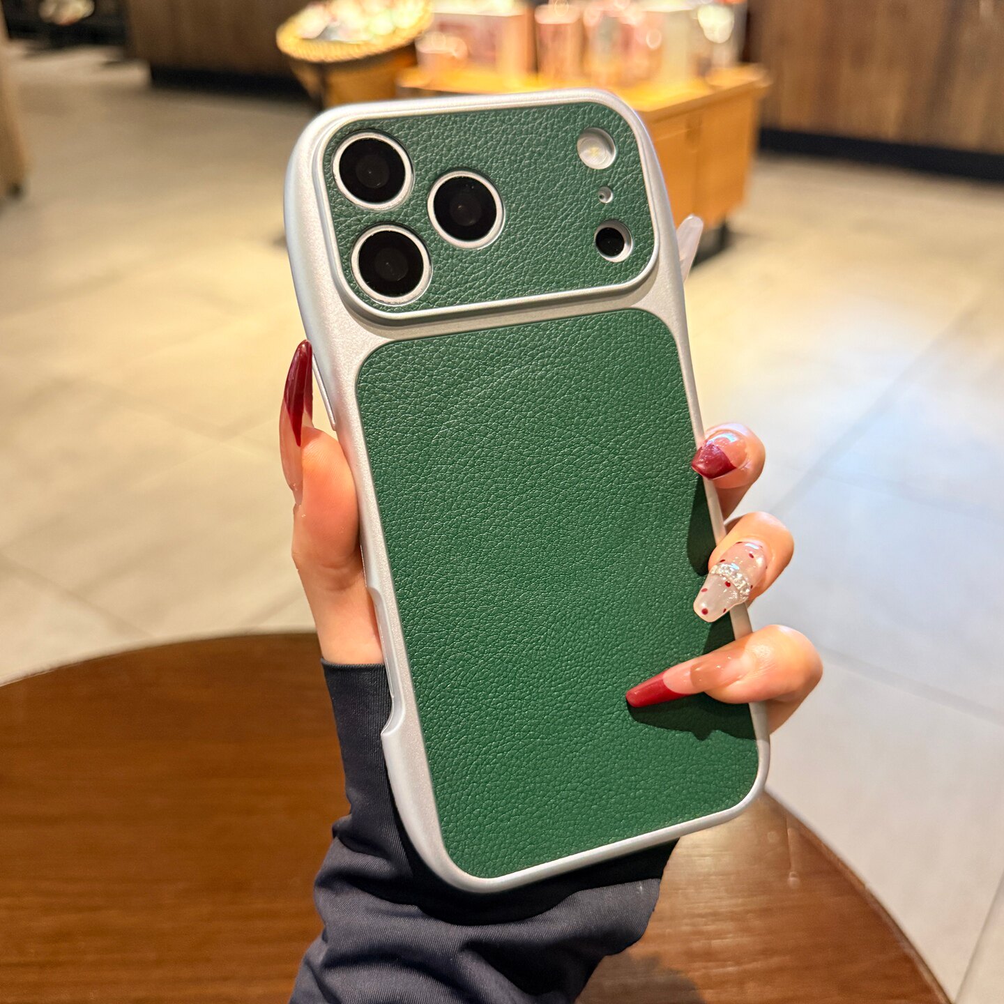 小蛮腰荔枝纹适用苹果17手机壳磁吸iphone17promax新款16pro苍岭绿色15秒变大视窗14男女13高级Magsafe保护套