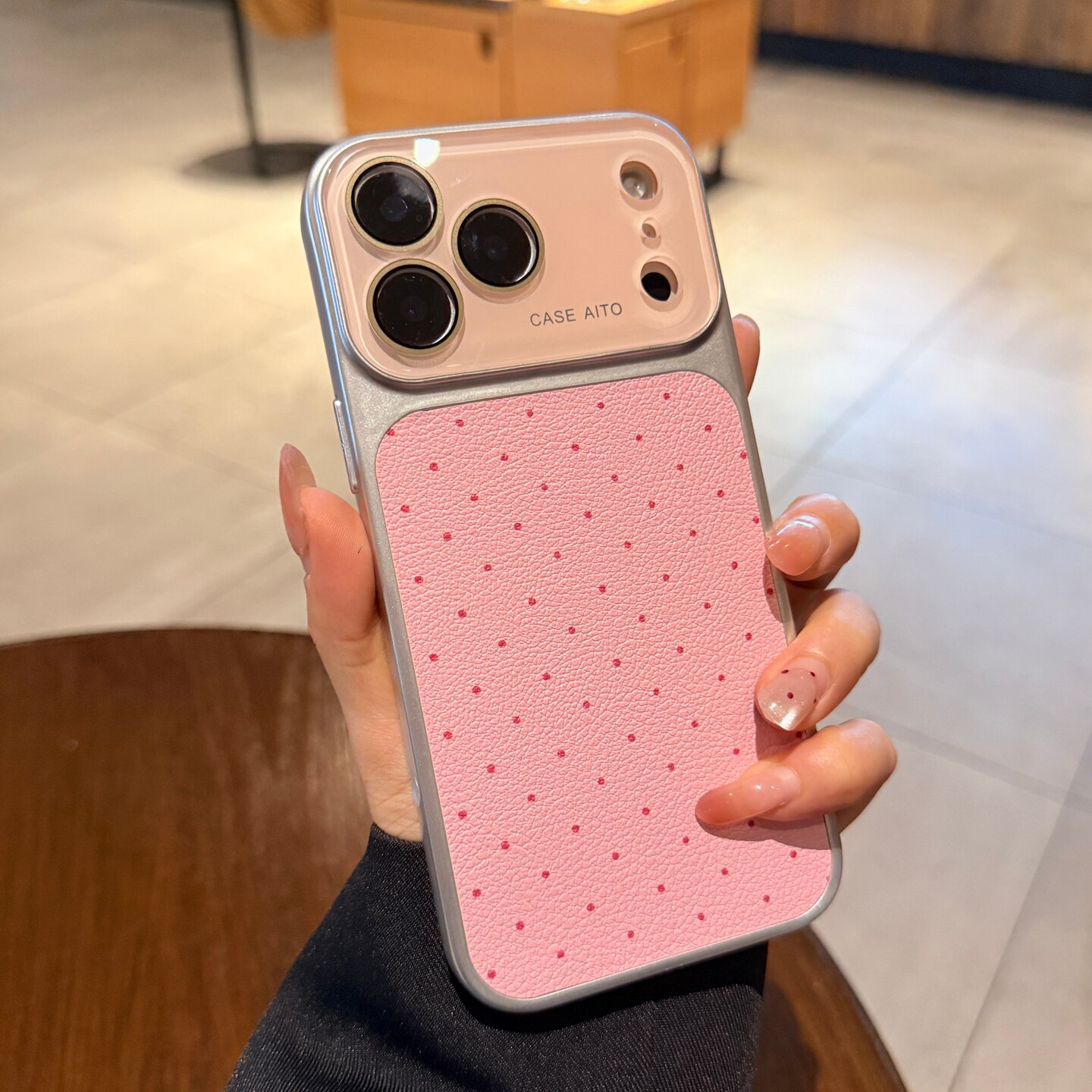 波点荔枝皮纹适用苹果17pro手机壳iphone16promax新款粉色14pm秒变17大视窗镜头全包15超好看13保护套女高级