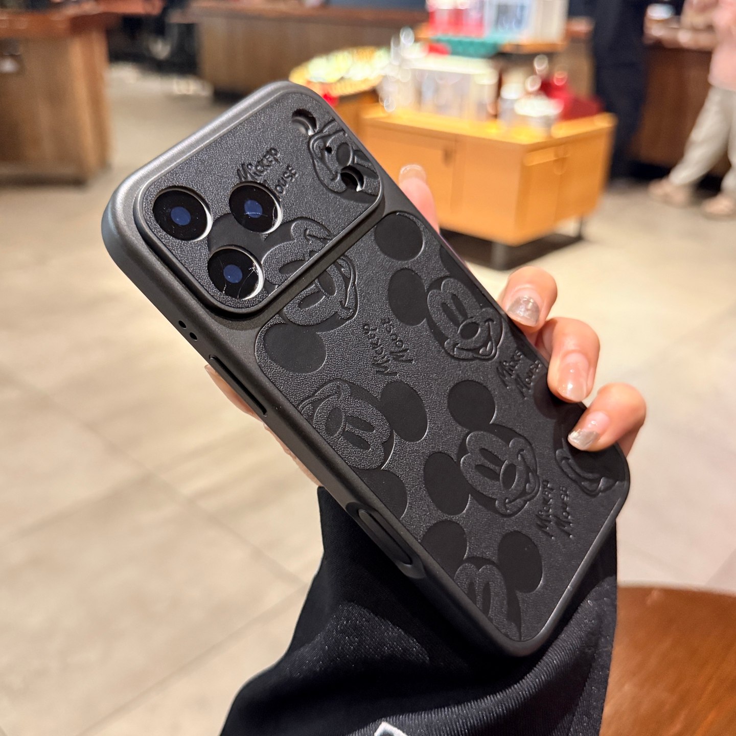 卡通米奇适用iPhone17promax手机壳Air苹果16pro新款大视窗镜头15高级黑色翻毛皮14情侣13耐脏素皮保护套潮男