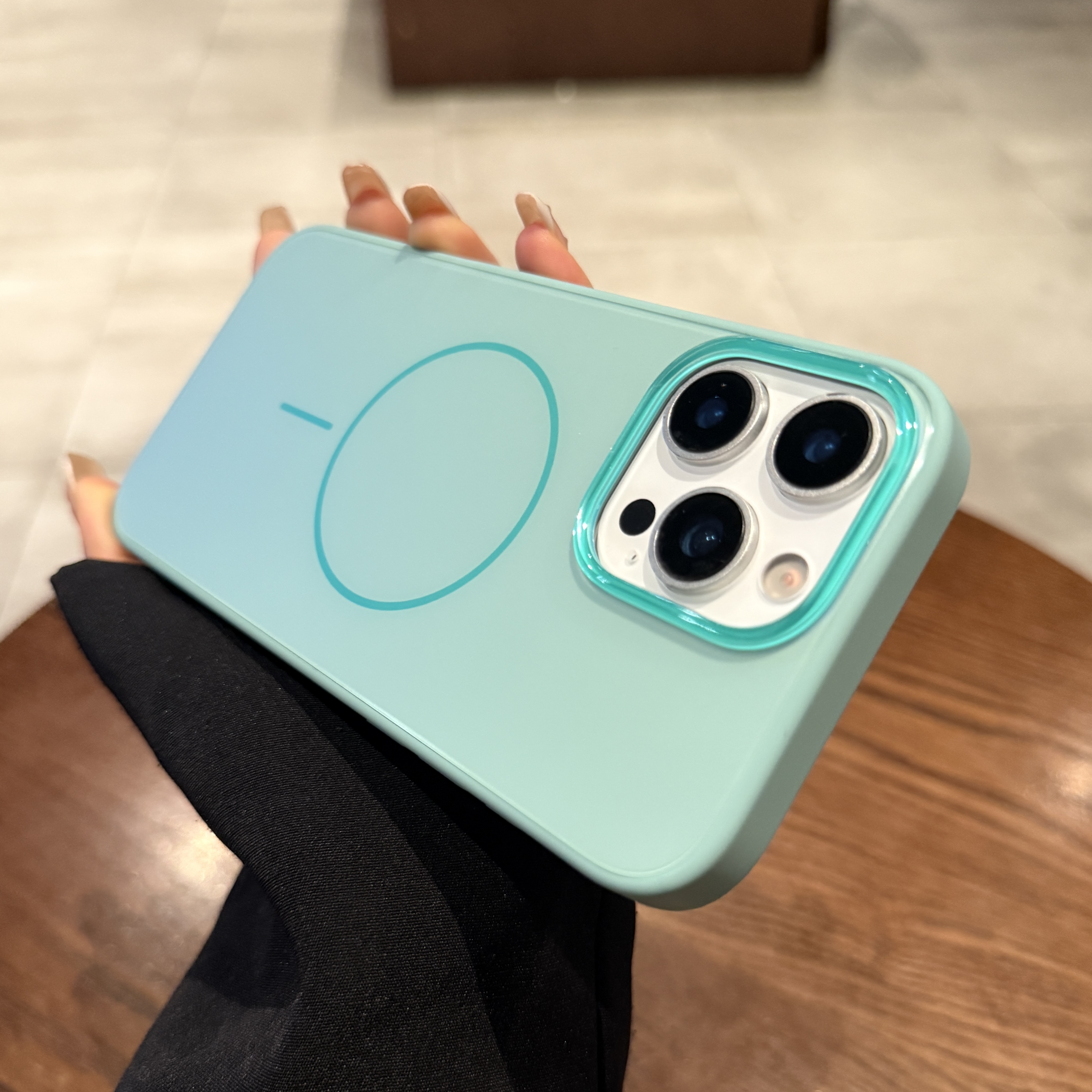 细圈磁吸充电适用iphone16promax手机壳苹果15pro新款肤感AG磨砂玻璃13pro薄荷绿14防摔防指纹12保护套情侣11