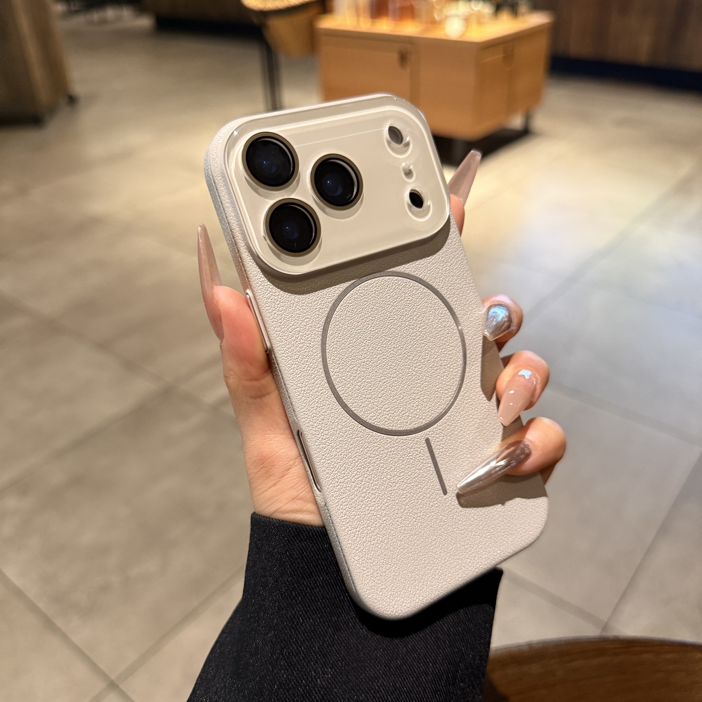 适用iphone17pro手机壳Air苹果17promax新款荔枝纹16细圈磁吸13全包镜头膜14简约男女15plus高级12纯色保护套