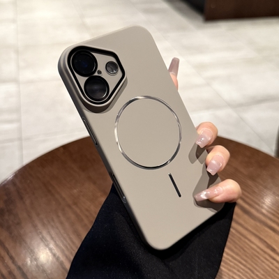 【细圈】钛灰色适用苹果16pro手机壳iPhone17promax新款Magsafe磁吸17Air高级感15p防摔14镜头膜全包13保护套