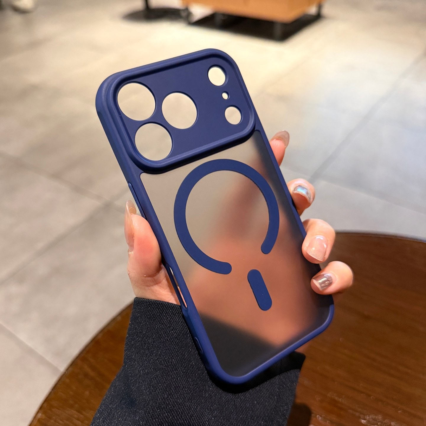 Magsafe磁吸适用苹果17promax手机壳iphone16pro新款藏蓝色磨砂Air肤感防指纹15高级感4plus硬13男士12保护套