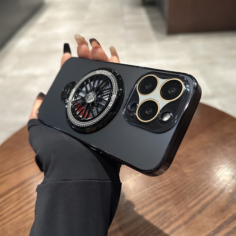 秒变16高级感黑色适用苹果16promax手机壳iPhone15新款14pro旋转磁吸支架13男士15plus镜头全包Magsafe防摔套