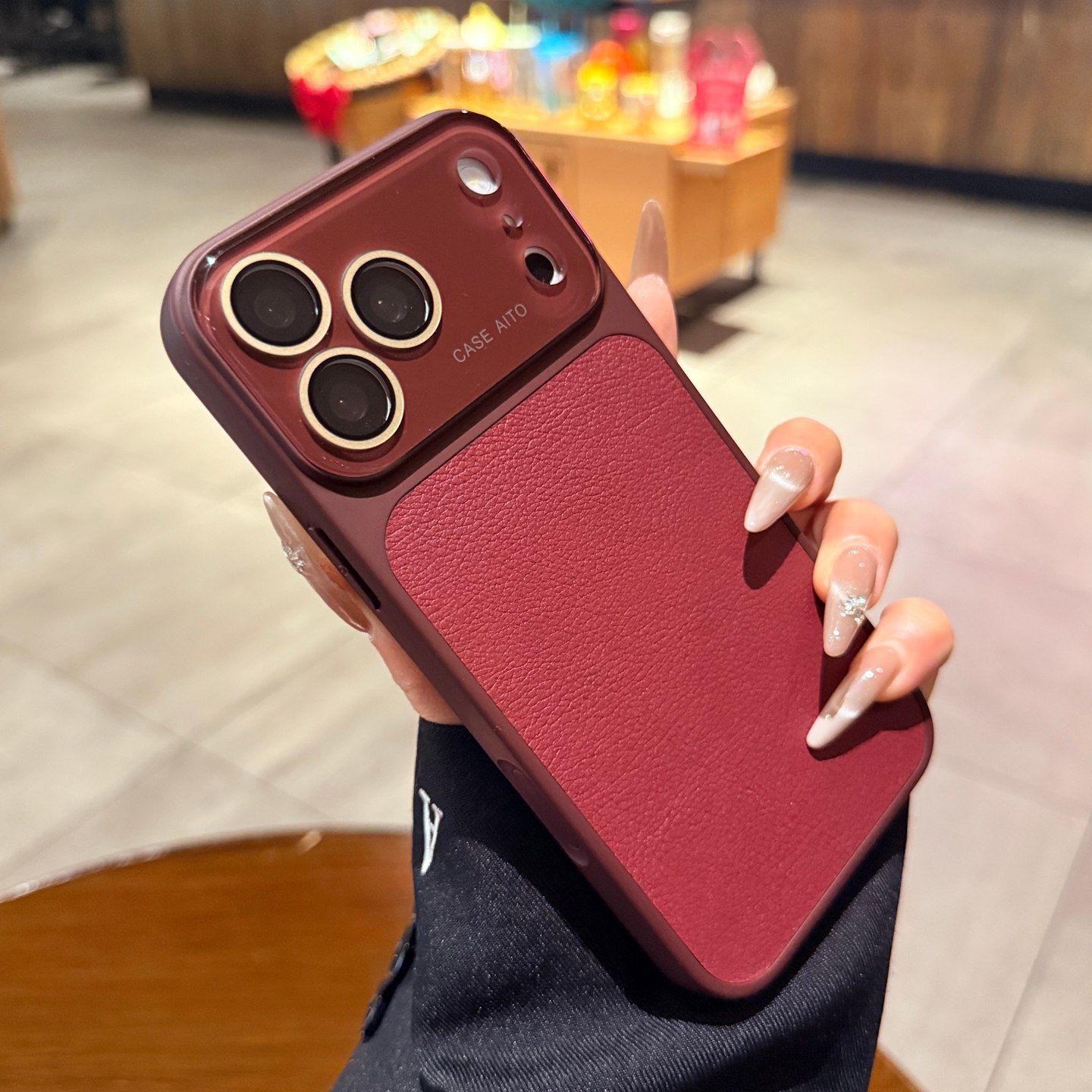 适用iphone17手机壳17promax苹果16pro秒变大视窗2026新年荔枝纹红色Air皮质高级感15超火13情侣14PM保护套女