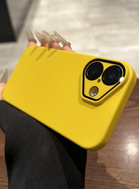 适用苹果17手机壳新款iPhone17promax超薄磨砂16promax防指纹14镜头全包Air防摔15保护套14p简约黄色13高级感