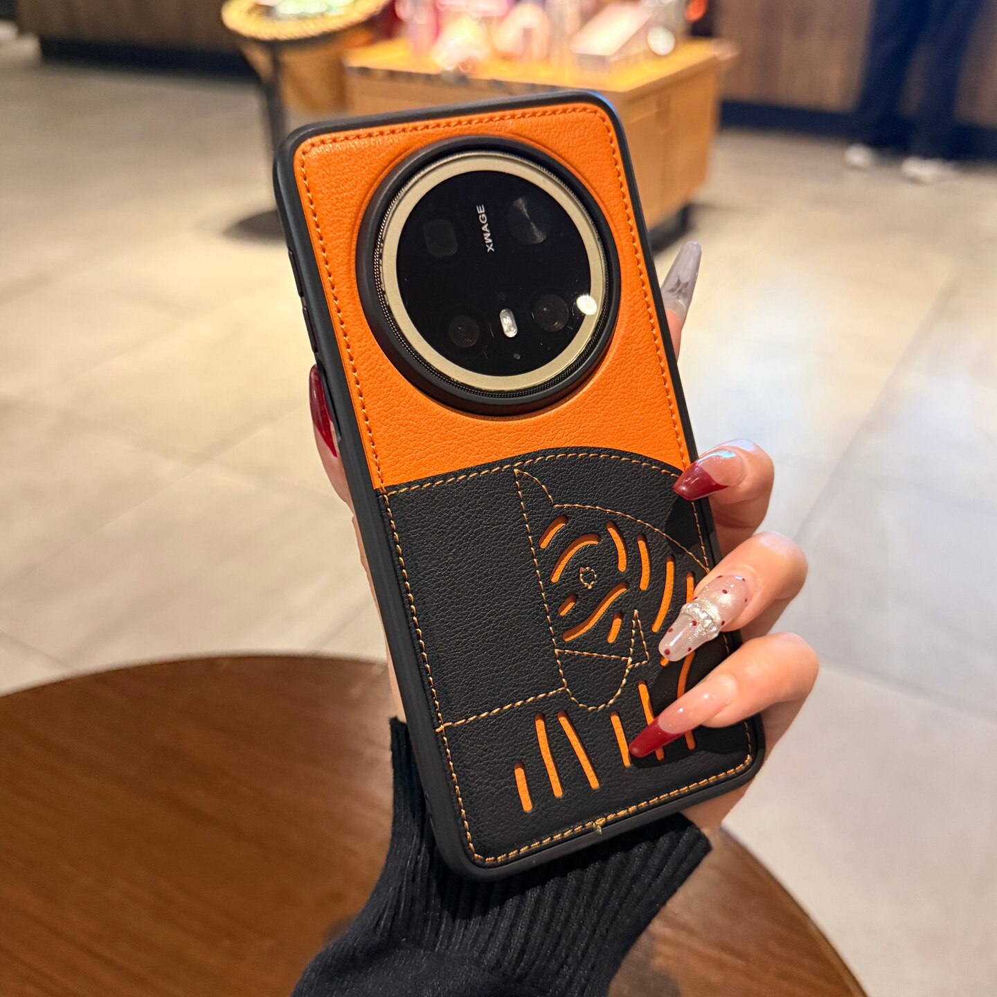 黑橙色镂空马插卡包适用华为mate80pro手机壳mate70马年新款mate60pro+皮质高档MT80轻奢高级男女70pro保护套