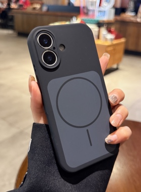 适用iphone17苹果17promax手机壳16promax肤感液态官方新款黑色15pro细圈Magsafe磁吸充电全包硅胶保护套情侣