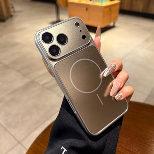 高级感钛原灰适用iPhone17promax手机壳Air苹果16新款磁吸15pro电镀哑光磨砂13秒变17大视窗镜头膜14保护套男