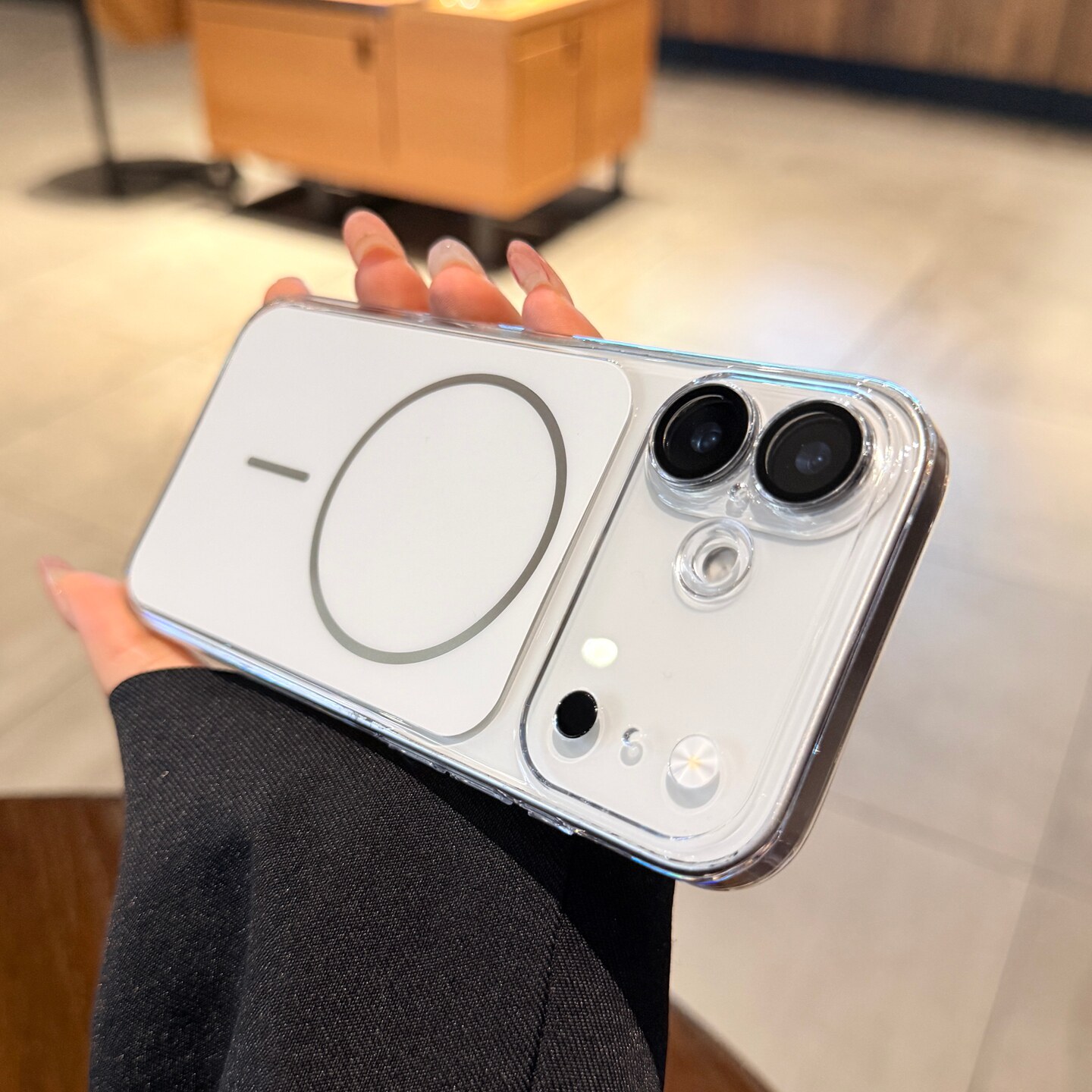 透明大视窗秒变17镜头全包适用iphone17手机壳苹果16promax细圈磁吸新款白色15pro高级感14情侣13P超薄保护套